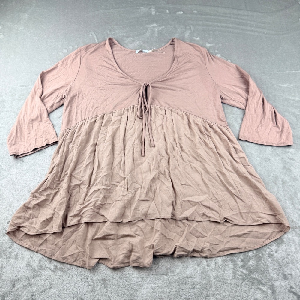 Kimchi Blue Women's Medium Mauve Pink Babydoll Tunic Top